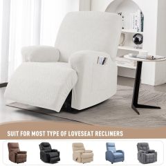 Recliner Covers, Stretch Reclining Chair Covers, Recliner Sofa Slipcovers Stripe Jacquard Recliner Couch Covers Furniture Protector Covers for Pet Kid