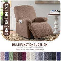 Recliner Covers, Stretch Reclining Chair Covers, Recliner Sofa Slipcovers Stripe Jacquard Recliner Couch Covers Furniture Protector Covers for Pet Kid