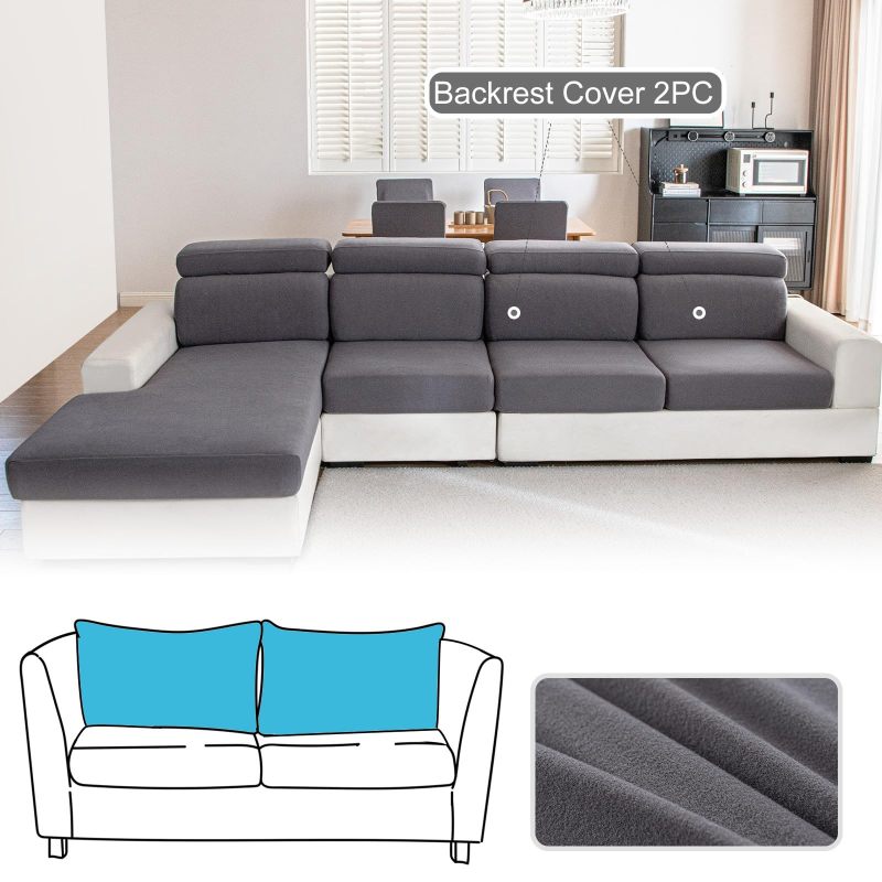 Couch Cushion Covers Individual Thicker and Softer Dralon Fabric Sofa Cushion Covers, Large Super Stretch Couch Seat Covers Couch Slipcovers for Sectional Sofa