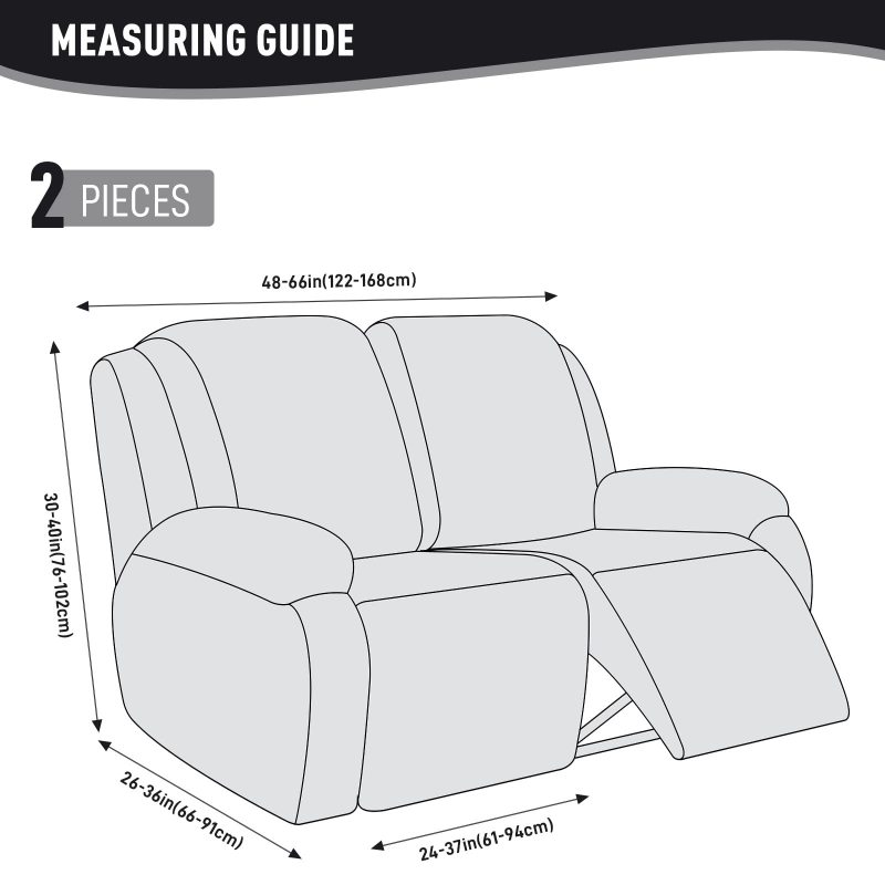 Recliner Covers, Stretch Reclining Chair Covers, Recliner Sofa Slipcovers Stripe Jacquard Recliner Couch Covers Furniture Protector Covers for Pet Kid