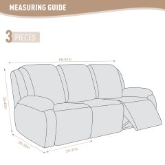 Recliner Covers, Stretch Reclining Chair Covers, Recliner Sofa Slipcovers Stripe Jacquard Recliner Couch Covers Furniture Protector Covers for Pet Kid