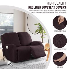Recliner Covers, Stretch Reclining Chair Covers, Recliner Sofa Slipcovers Stripe Jacquard Recliner Couch Covers Furniture Protector Covers for Pet Kid