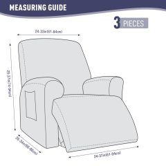 Recliner Covers, Stretch Reclining Chair Covers, Recliner Sofa Slipcovers Stripe Jacquard Recliner Couch Covers Furniture Protector Covers for Pet Kid