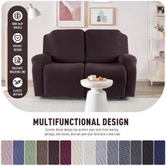 Recliner Covers, Stretch Reclining Chair Covers, Recliner Sofa Slipcovers Stripe Jacquard Recliner Couch Covers Furniture Protector Covers for Pet Kid