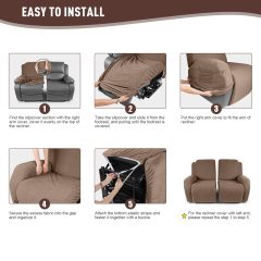 改KinCam Recliner Covers, Stretch Reclining Chair Covers, Recliner Sofa Slipcovers Stripe Jacquard Recliner Couch Covers Furniture Protector Covers for Pet Kid (1 Seater, Dark Gray)