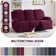 Recliner Covers, Stretch Reclining Chair Covers, Recliner Sofa Slipcovers Stripe Jacquard Recliner Couch Covers Furniture Protector Covers for Pet Kid