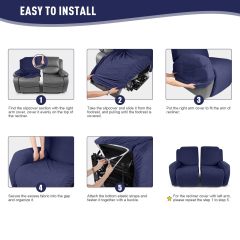 Recliner Covers, Stretch Reclining Chair Covers, Recliner Sofa Slipcovers Stripe Jacquard Recliner Couch Covers Furniture Protector Covers for Pet Kid
