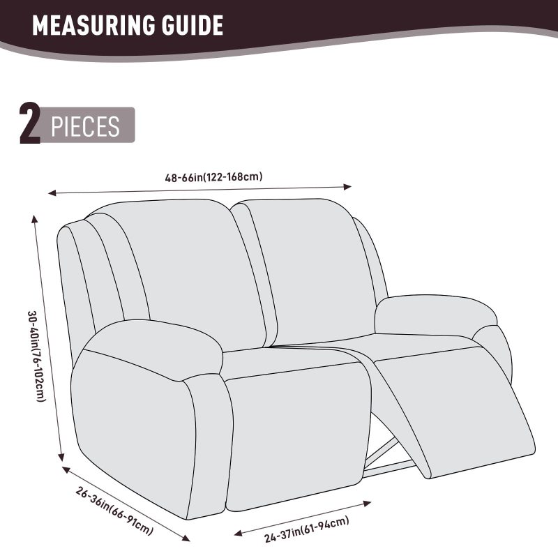 改KinCam Recliner Covers, Stretch Reclining Chair Covers, Recliner Sofa Slipcovers Stripe Jacquard Recliner Couch Covers Furniture Protector Covers for Pet Kid (1 Seater, Dark Gray)