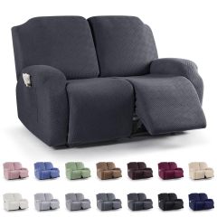 Recliner Covers, Stretch Reclining Chair Covers, Recliner Sofa Slipcovers Stripe Jacquard Recliner Couch Covers Furniture Protector Covers for Pet Kid