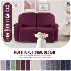 Recliner Covers, Stretch Reclining Chair Covers, Recliner Sofa Slipcovers Stripe Jacquard Recliner Couch Covers Furniture Protector Covers for Pet Kid