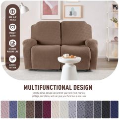 Recliner Covers, Stretch Reclining Chair Covers, Recliner Sofa Slipcovers Stripe Jacquard Recliner Couch Covers Furniture Protector Covers for Pet Kid