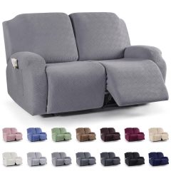 Recliner Covers, Stretch Reclining Chair Covers, Recliner Sofa Slipcovers Stripe Jacquard Recliner Couch Covers Furniture Protector Covers for Pet Kid