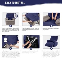Recliner Covers, Stretch Reclining Chair Covers, Recliner Sofa Slipcovers Stripe Jacquard Recliner Couch Covers Furniture Protector Covers for Pet Kid