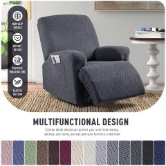 Recliner Covers, Stretch Reclining Chair Covers, Recliner Sofa Slipcovers Stripe Jacquard Recliner Couch Covers Furniture Protector Covers for Pet Kid
