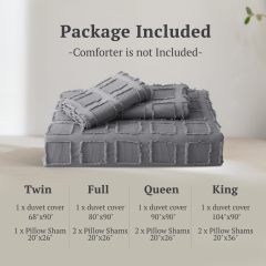 Waffle Weave Duvet Cover Set Mist Sage Tufted Duvet Cover 100% Washed Microfiber Soft & Breathable Textured Comforter Cover Set with Zipper Closure Corner Ties