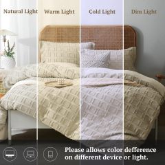 Waffle Weave Duvet Cover Set Mist Sage Tufted Duvet Cover 100% Washed Microfiber Soft & Breathable Textured Comforter Cover Set with Zipper Closure Corner Ties