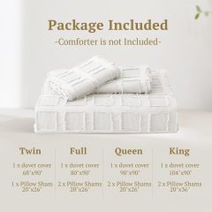 Waffle Weave Duvet Cover Set Mist Sage Tufted Duvet Cover 100% Washed Microfiber Soft & Breathable Textured Comforter Cover Set with Zipper Closure Corner Ties