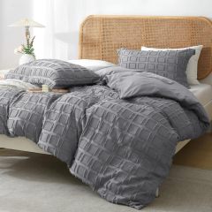 Waffle Weave Duvet Cover Set Mist Sage Tufted Duvet Cover 100% Washed Microfiber Soft & Breathable Textured Comforter Cover Set with Zipper Closure Corner Ties