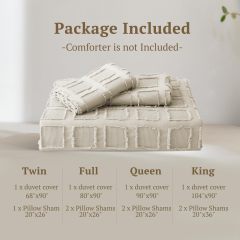 Waffle Weave Duvet Cover Set Mist Sage Tufted Duvet Cover 100% Washed Microfiber Soft & Breathable Textured Comforter Cover Set with Zipper Closure Corner Ties