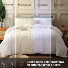 Waffle Weave Duvet Cover Set Mist Sage Tufted Duvet Cover 100% Washed Microfiber Soft & Breathable Textured Comforter Cover Set with Zipper Closure Corner Ties