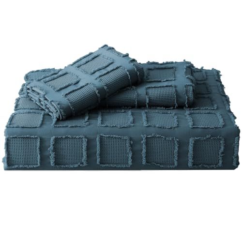 Waffle Weave Duvet Cover Set Mist Sage Tufted Duvet Cover 100% Washed Microfiber Soft & Breathable Textured Comforter Cover Set with Zipper Closure Corner Ties