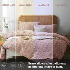 改MILDLY Waffle Weave Duvet Cover Set Mist Sage Tufted Duvet Cover 100% Washed Microfiber Soft &amp; Breathable Textured Comforter Cover Set with Zipper Closure Corner Ties