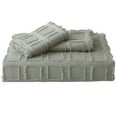 Waffle Weave Duvet Cover Set Mist Sage Tufted Duvet Cover 100% Washed Microfiber Soft & Breathable Textured Comforter Cover Set with Zipper Closure Corner Ties