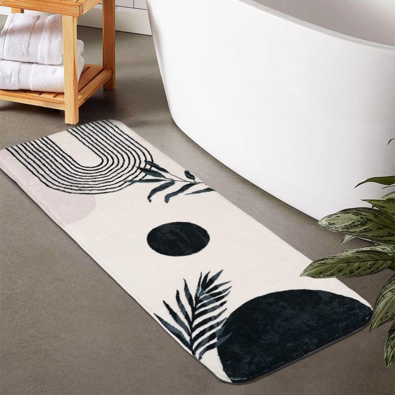 Bathroom Rugs Non-Slip Boho Bath Mat, Small Cute Bath Mat Soft Washable Bathmat Shower Rug for Bathtub Boho Decor