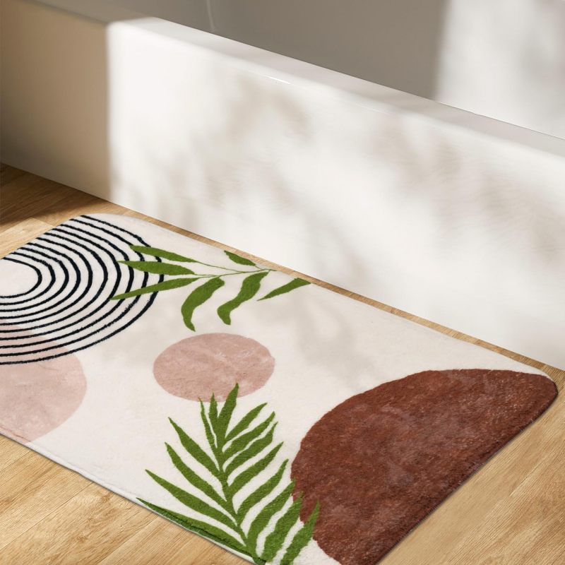 Bathroom Rugs Non-Slip Boho Bath Mat, Small Cute Bath Mat Soft Washable Bathmat Shower Rug for Bathtub Boho Decor