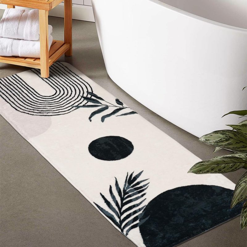Bathroom Rugs Non-Slip Boho Bath Mat, Small Cute Bath Mat Soft Washable Bathmat Shower Rug for Bathtub Boho Decor