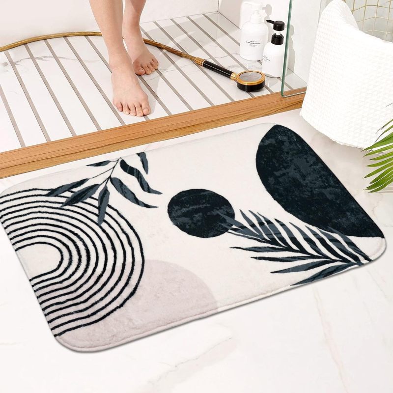 改Bathroom Rugs Non-Slip Boho Bath Mat, Small Cute Bath Mat Soft Washable Bathmat Shower Rug for Bathtub Boho Decor