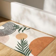 Bathroom Rugs Non-Slip Boho Bath Mat, Small Cute Bath Mat Soft Washable Bathmat Shower Rug for Bathtub Boho Decor