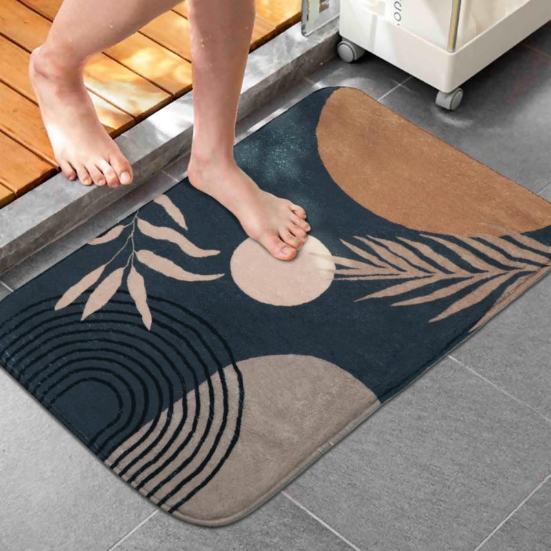 改Bathroom Rugs Non-Slip Boho Bath Mat, Small Cute Bath Mat Soft Washable Bathmat Shower Rug for Bathtub Boho Decor