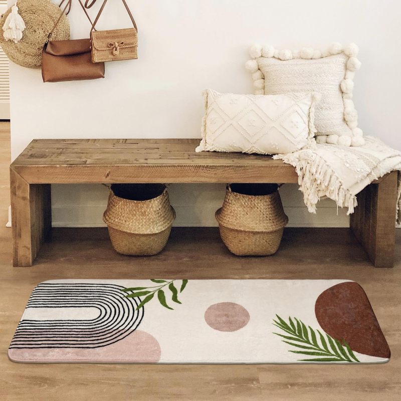 Bathroom Rugs Non-Slip Boho Bath Mat, Small Cute Bath Mat Soft Washable Bathmat Shower Rug for Bathtub Boho Decor