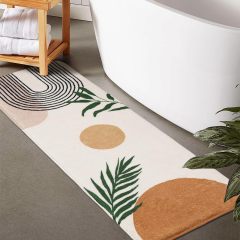 Bathroom Rugs Non-Slip Boho Bath Mat, Small Cute Bath Mat Soft Washable Bathmat Shower Rug for Bathtub Boho Decor