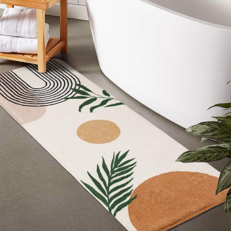 Bathroom Rugs Non-Slip Boho Bath Mat, Small Cute Bath Mat Soft Washable Bathmat Shower Rug for Bathtub Boho Decor