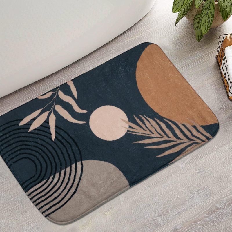 改Bathroom Rugs Non-Slip Boho Bath Mat, Small Cute Bath Mat Soft Washable Bathmat Shower Rug for Bathtub Boho Decor