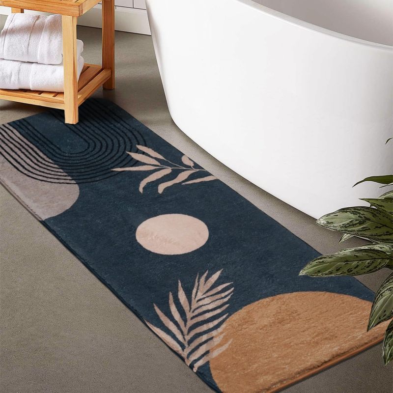 Bathroom Rugs Non-Slip Boho Bath Mat, Small Cute Bath Mat Soft Washable Bathmat Shower Rug for Bathtub Boho Decor