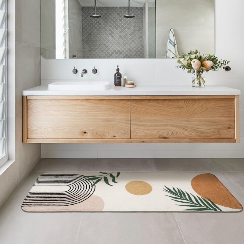 Bathroom Rugs Non-Slip Boho Bath Mat, Small Cute Bath Mat Soft Washable Bathmat Shower Rug for Bathtub Boho Decor