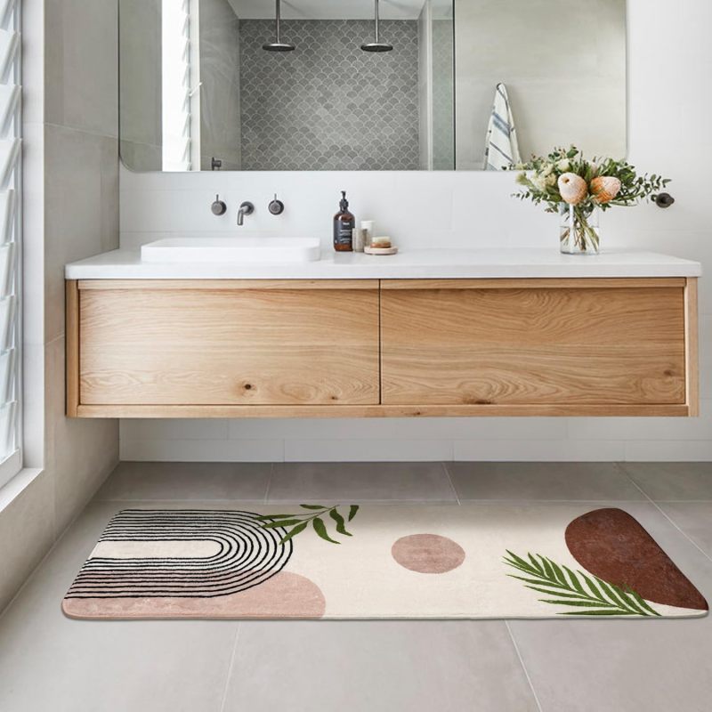 Bathroom Rugs Non-Slip Boho Bath Mat, Small Cute Bath Mat Soft Washable Bathmat Shower Rug for Bathtub Boho Decor