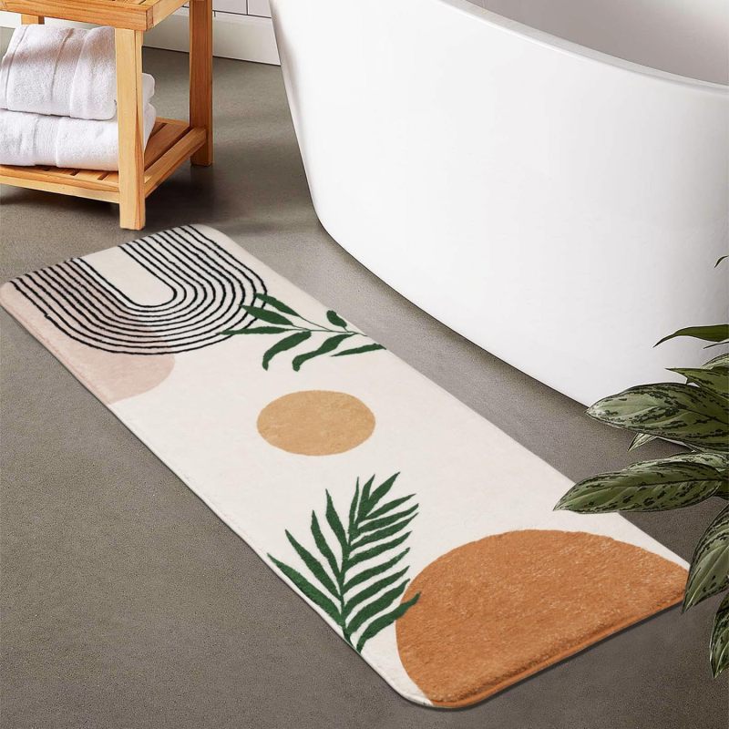 Bathroom Rugs Non-Slip Boho Bath Mat, Small Cute Bath Mat Soft Washable Bathmat Shower Rug for Bathtub Boho Decor