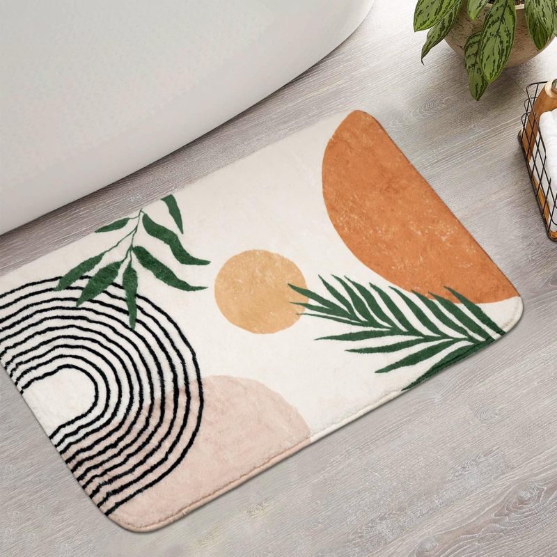改Bathroom Rugs Non-Slip Boho Bath Mat, Small Cute Bath Mat Soft Washable Bathmat Shower Rug for Bathtub Boho Decor