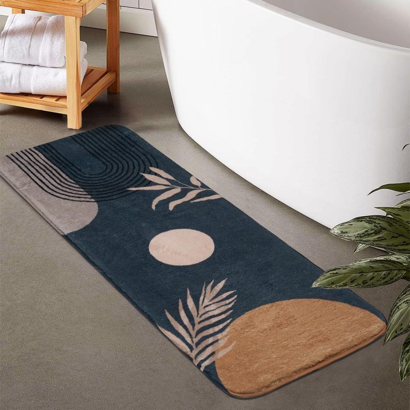 Bathroom Rugs Non-Slip Boho Bath Mat, Small Cute Bath Mat Soft Washable Bathmat Shower Rug for Bathtub Boho Decor