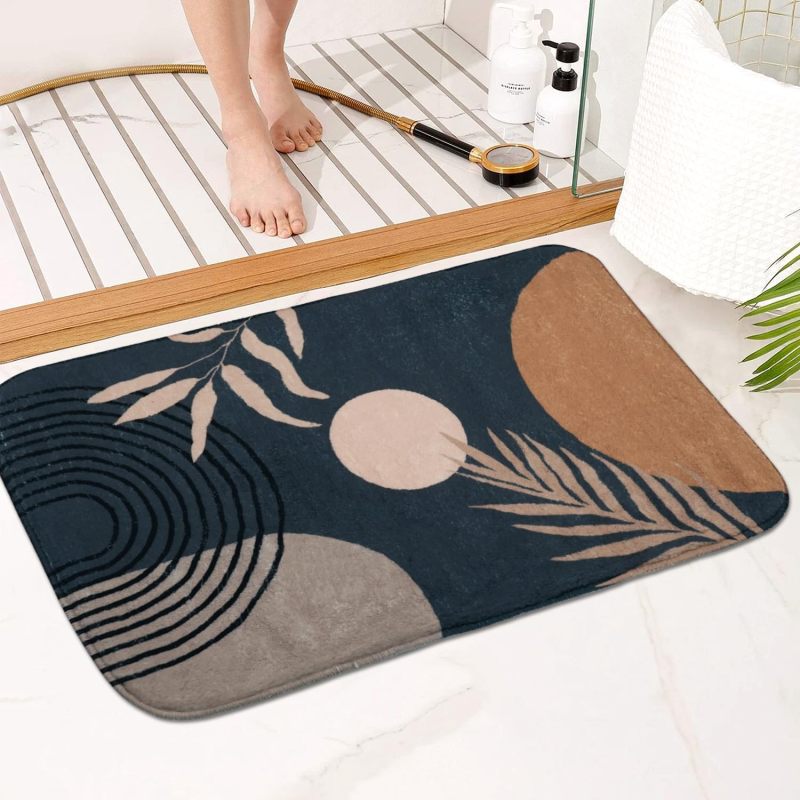 改Bathroom Rugs Non-Slip Boho Bath Mat, Small Cute Bath Mat Soft Washable Bathmat Shower Rug for Bathtub Boho Decor