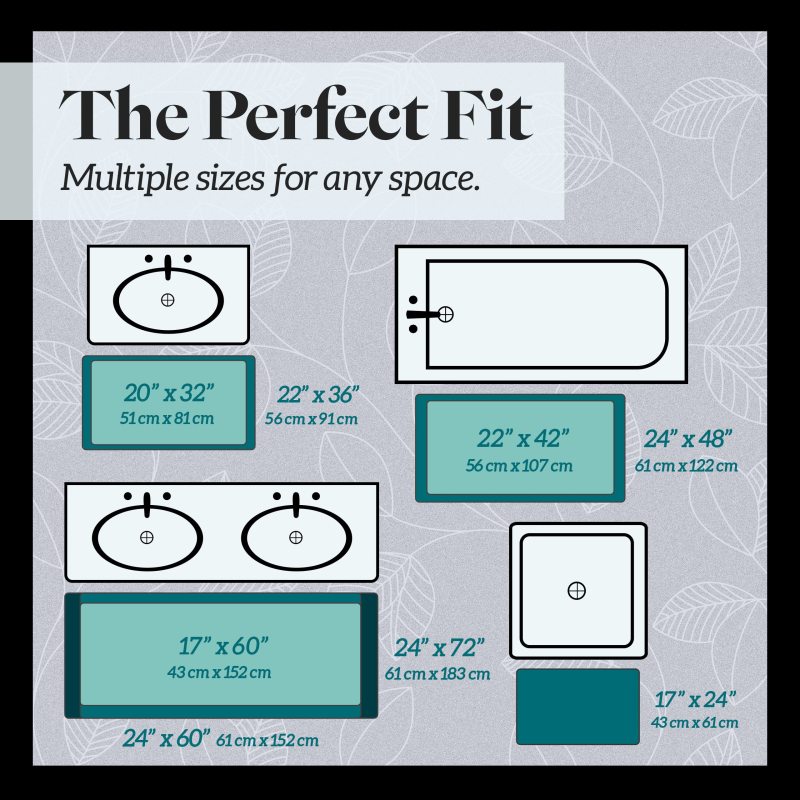 改Genteele Bath Mats, Non Slip - Grey 17" x 24" Memory Foam Bathroom Rugs - Quick Dry