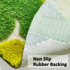 改Cute Green Moss Bathroom Runner Rug Long Rectangular Boho Aesthetic Leaf Leaves Bath Mat Shaggy Non Slip Absorbent Shower Mat Decor