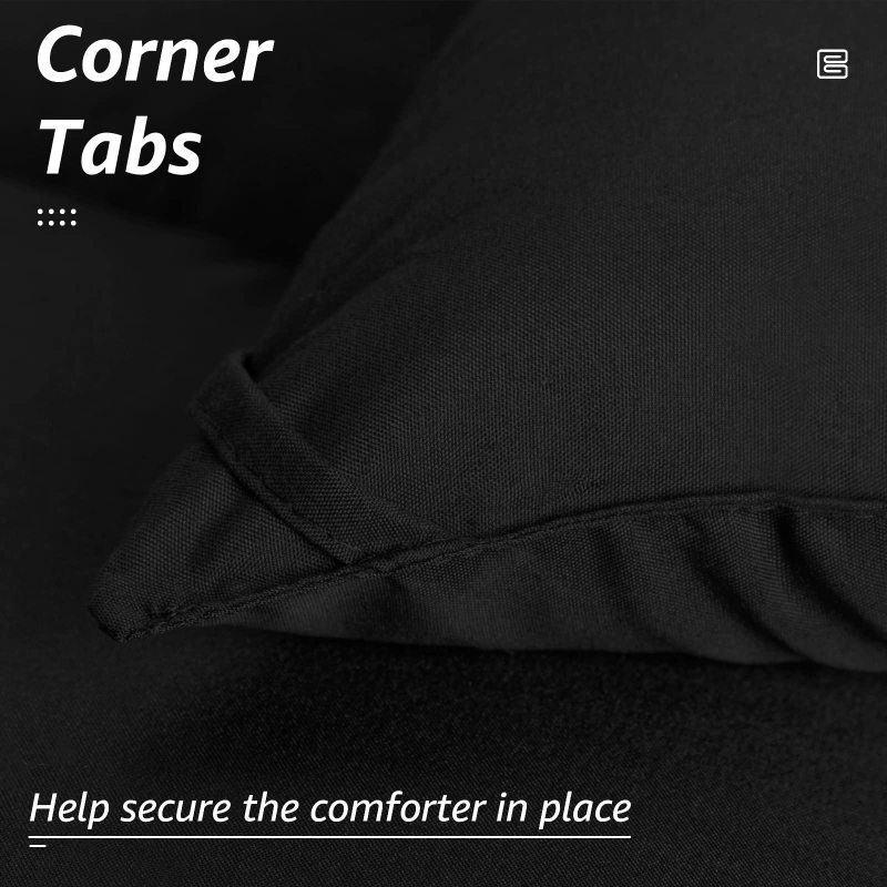 改HYLEORY All Season Twin Size Bed Comforter - Cooling Down Alternative Quilted Duvet Insert with Corner Tabs - Winter Warm - Machine Washable - Dark Grey