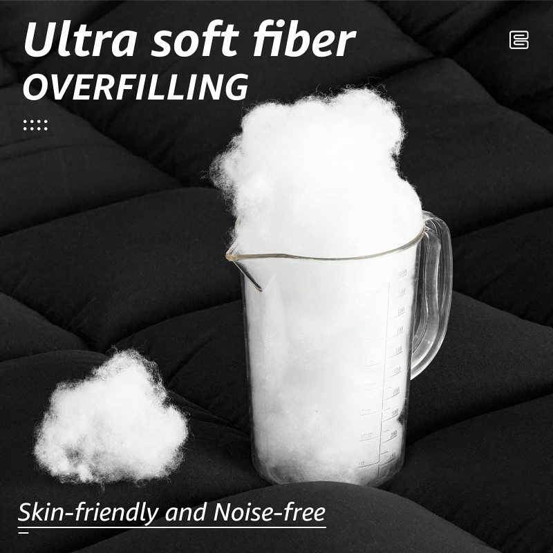 改HYLEORY All Season Twin Size Bed Comforter - Cooling Down Alternative Quilted Duvet Insert with Corner Tabs - Winter Warm - Machine Washable - Dark Grey