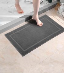 改Cotton Banded Bath Mats 2 Pack, [Not a Bathroom Rug], 22"x34" (Grey)