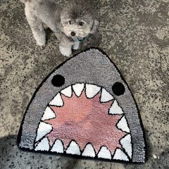 改TRUEDAYS Bathroom Rug Bath Mat Shark Shaped Non Slip Bath Rug Extra Soft and Absorbent Microfiber Bath Rugs for Bathroom Floor Tub and Shower Dry Quickly